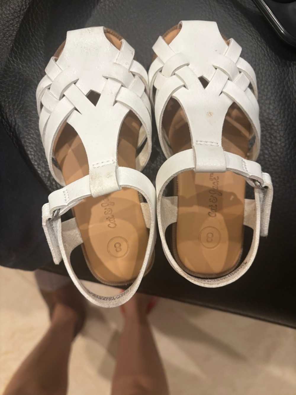 Cat & Jack White Woven Strap Sandals
